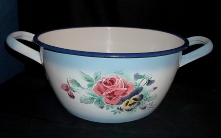 018 BASSINE EMAILLE FLEURIE